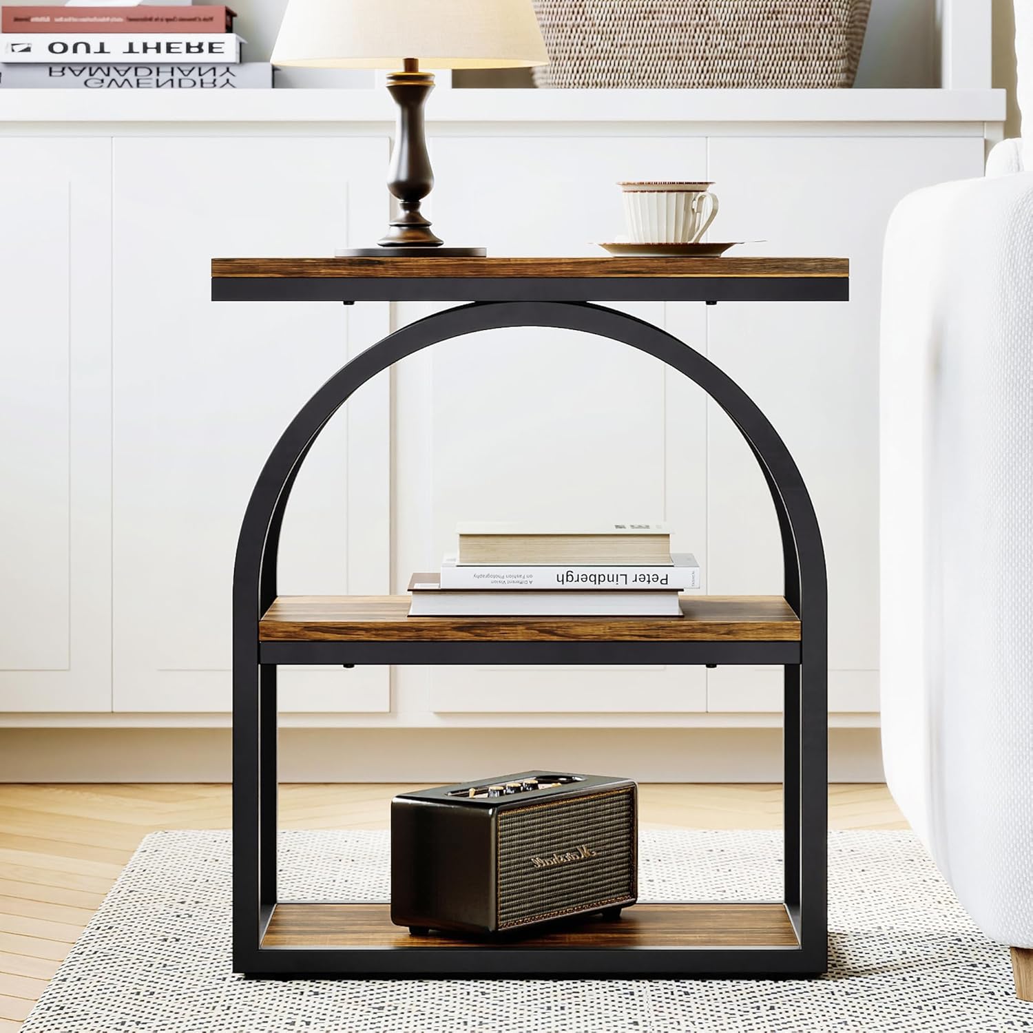 LIKEMET 25" Arched Metal Frame End Table