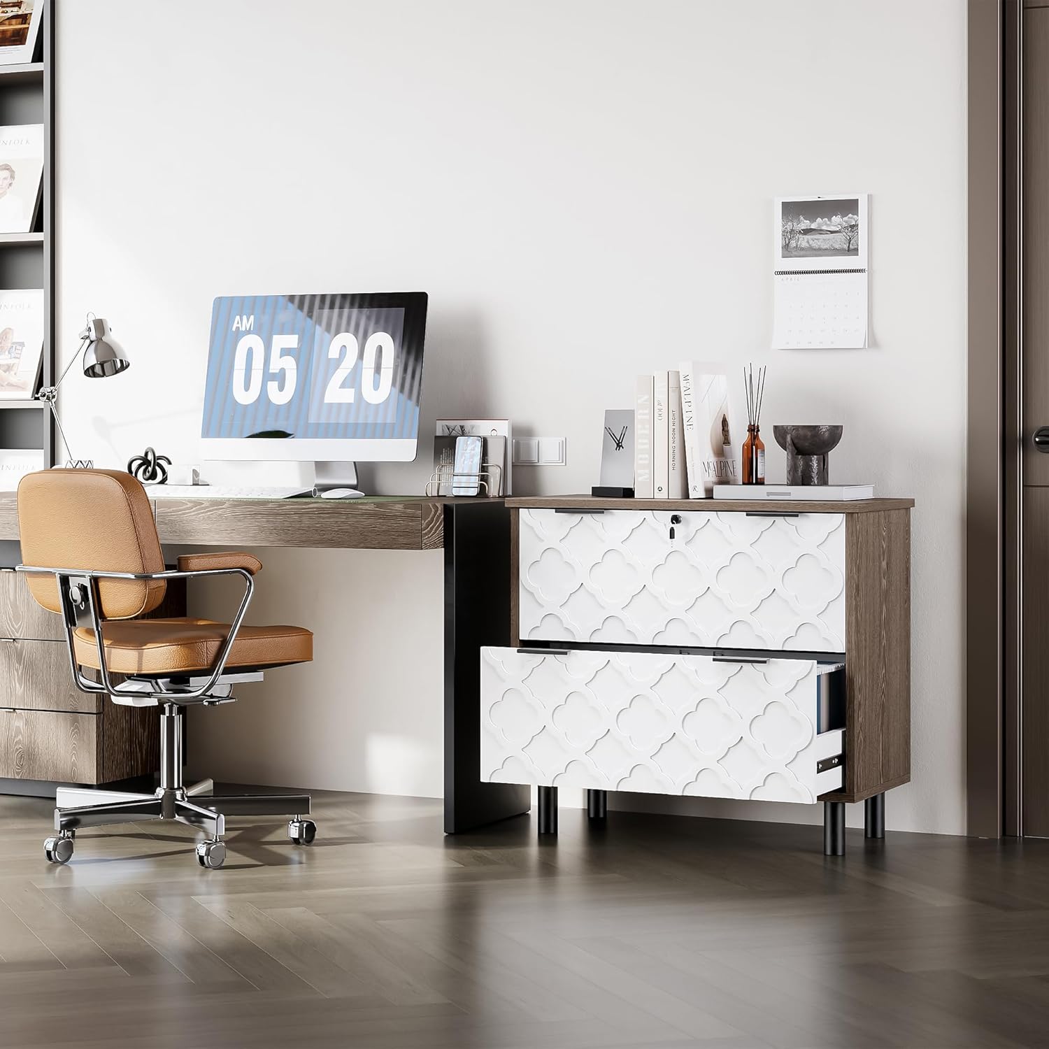 LIKEMET 2 Drawer File Cabinet with Lock