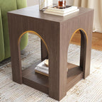 LIKEMET 19.6" Arched Wood End Table