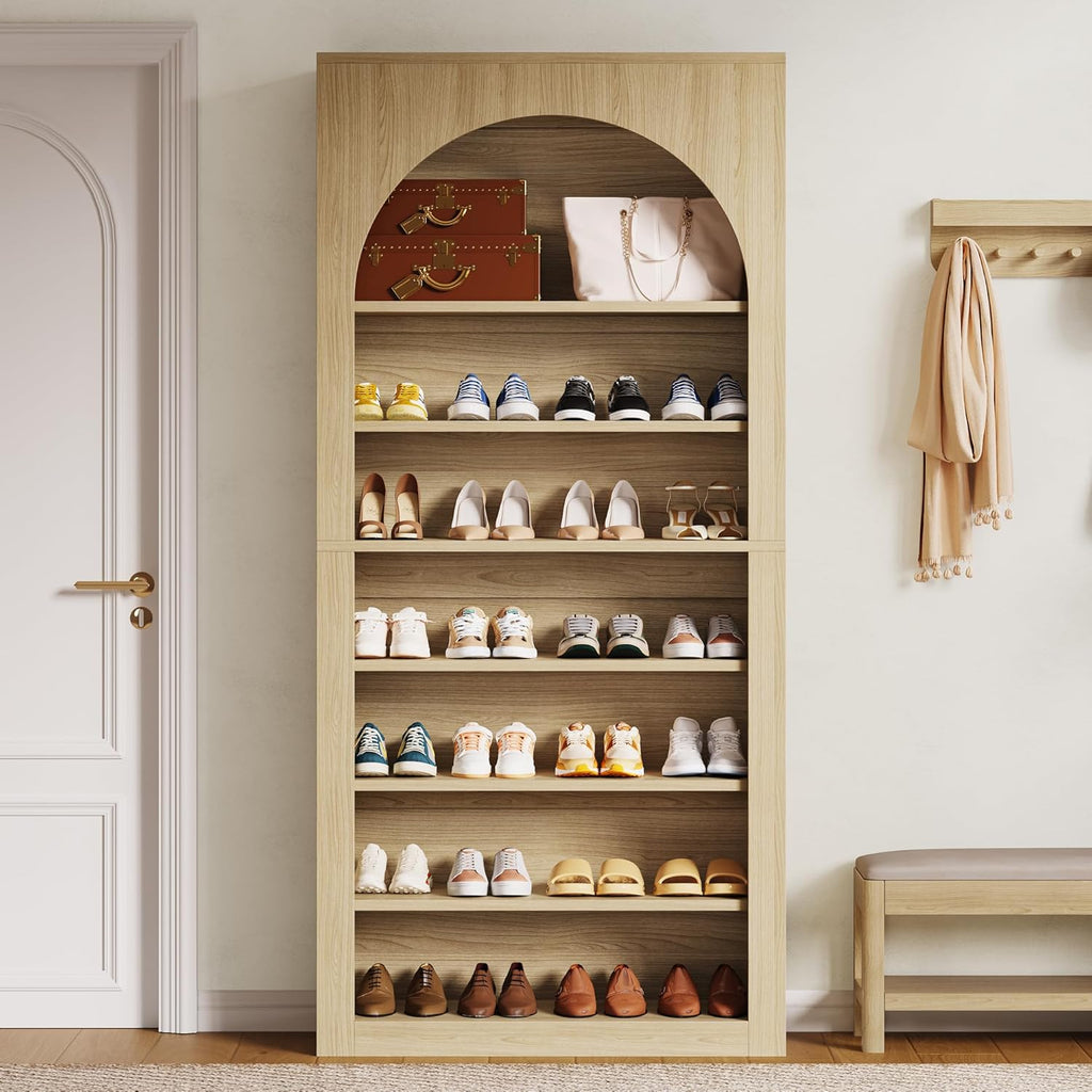 LIKEMET Arched Adjustable Shelf Shoe Cabinet（71“）