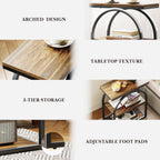 LIKEMET 25" Arched Metal Frame End Table