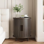 LIKEMET Round Walnut End Table（20“）
