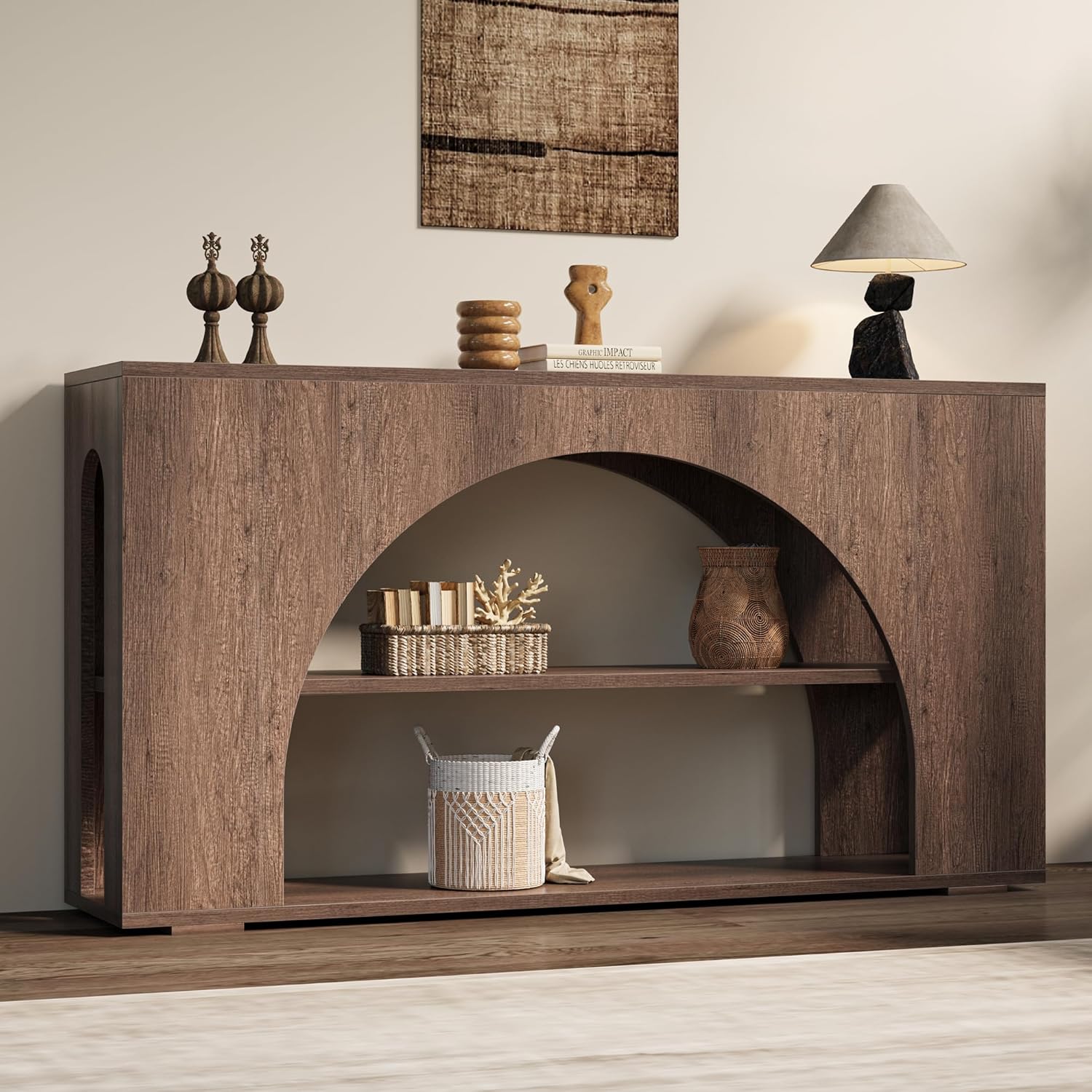 LIKEMET 55" Farmhouse Triplex Console Table