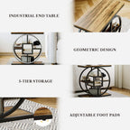 LIKEMET Geometric Frame Narrow End Table