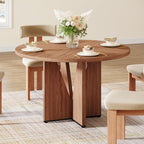 LIKEMET 47" Round Wooden Dining Table