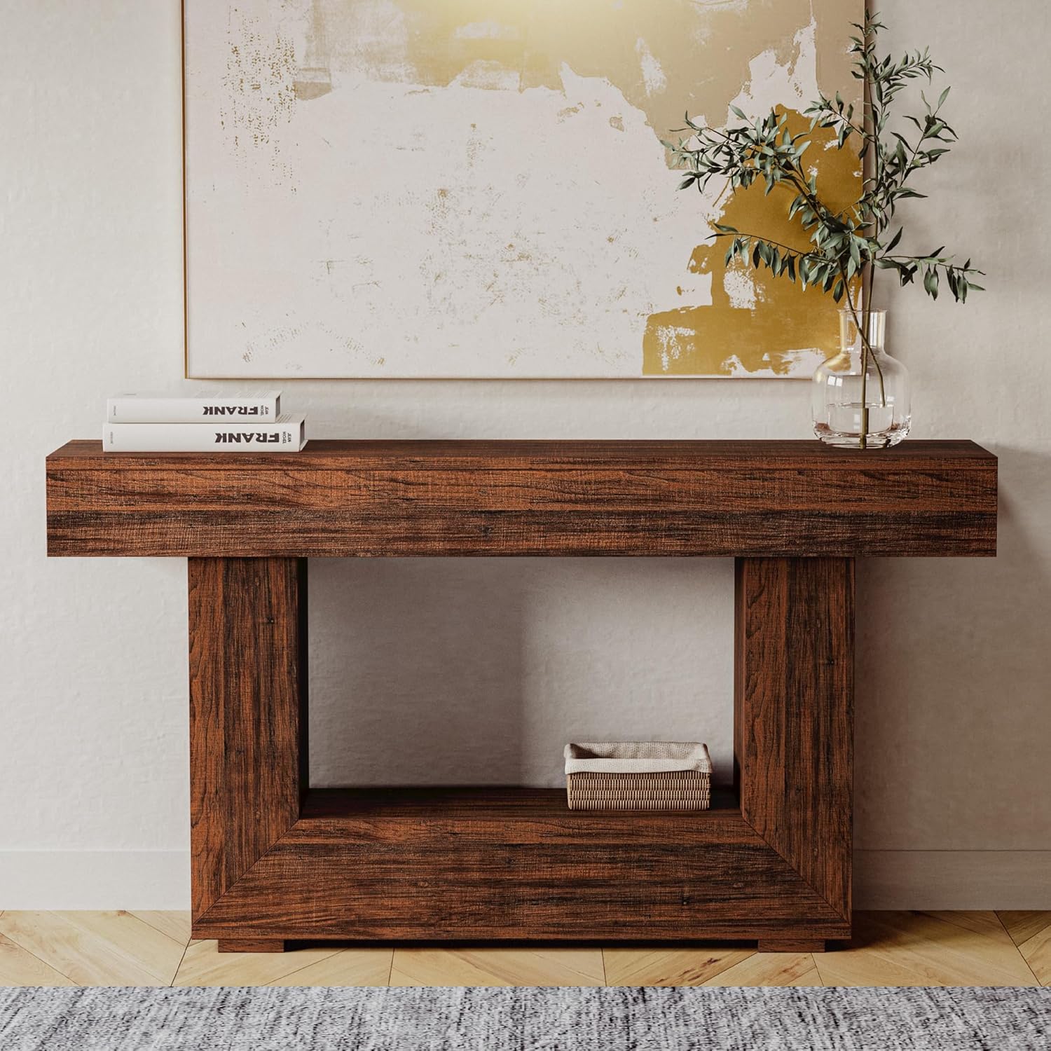 LIKEMET 55" Wooden Rustic Entryway Table