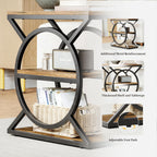 LIKEMET 3-Tier Metal Geometric End Table