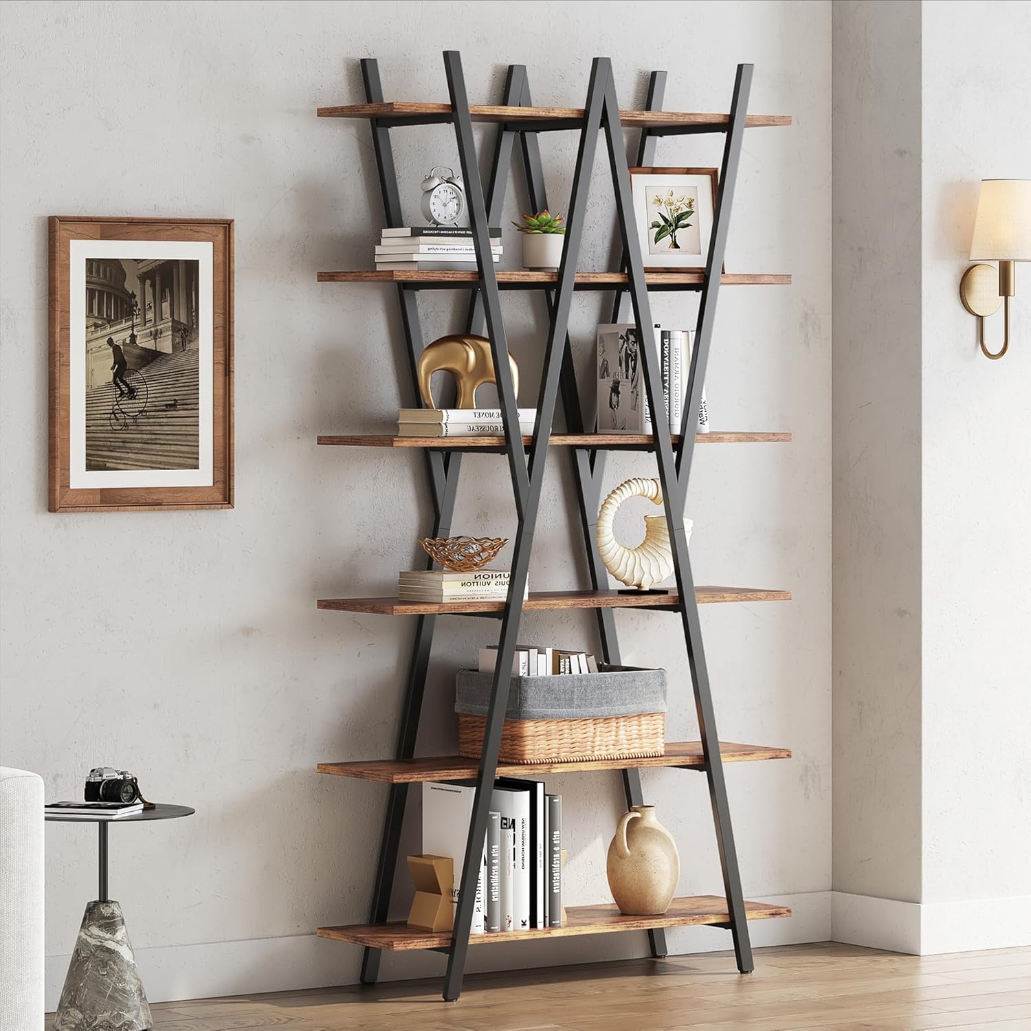 LIKEMET 74" Open High Bookshelf