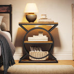 LIKEMET 3-Tier Metal Geometric End Table