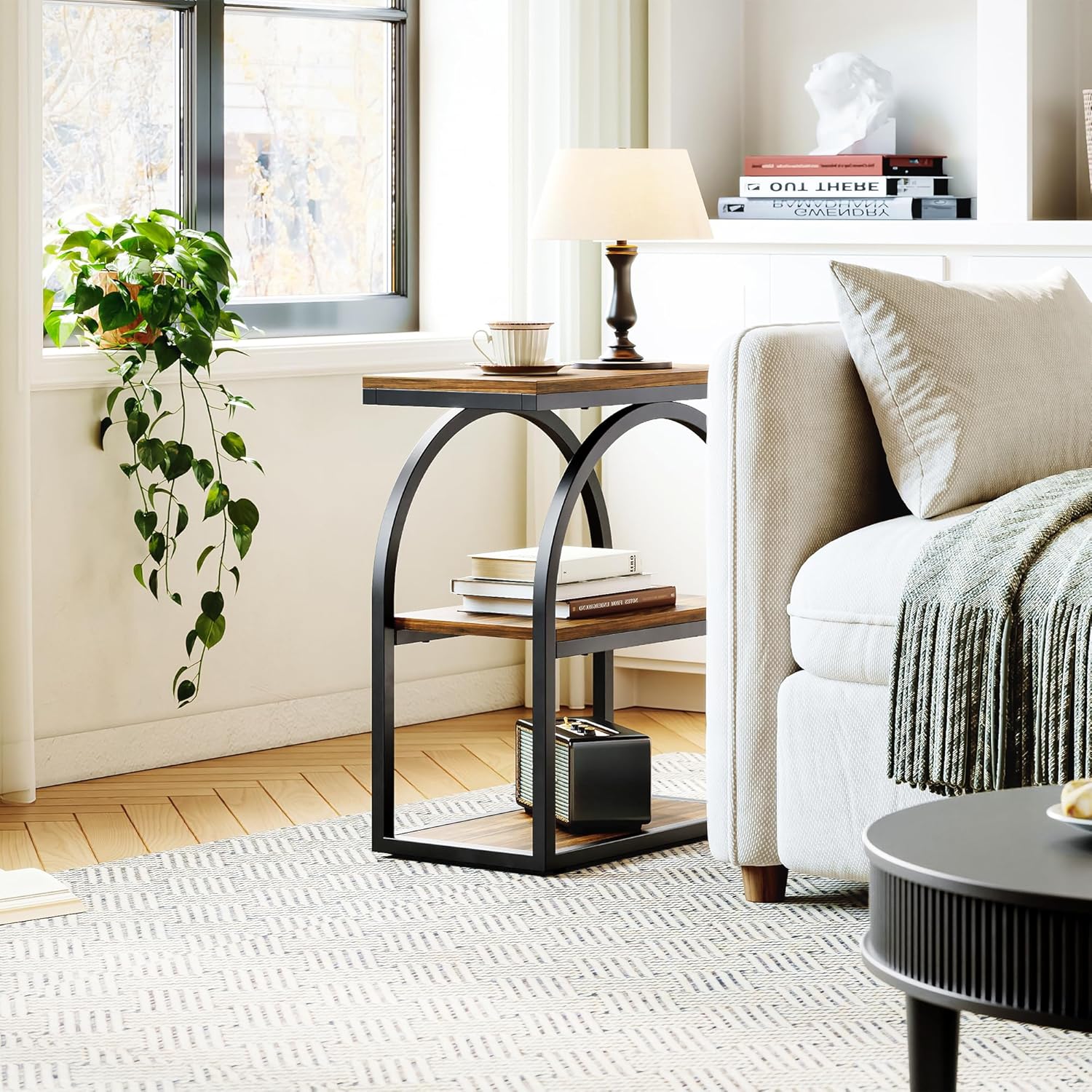 LIKEMET 25" Arched Metal Frame End Table