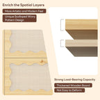 LIKEMET 4-tier Wave-shaped Rattan Shoe Cabinet（31.4“）