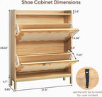 LIKEMET 4-tier Wave-shaped Rattan Shoe Cabinet（31.4“）