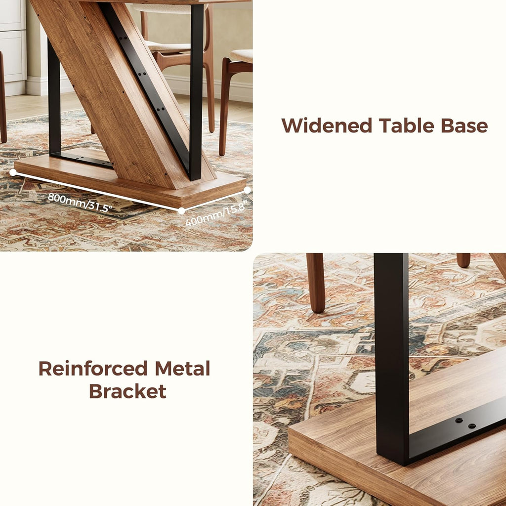 LIKEMET 47" Modern Wooden Small Rectangle Dining Table