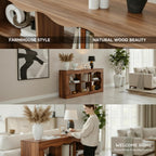 Raithouse 63 Inches Farmhouse Entryway Table, 3-Tier Console Table with 6 Storage, Brown(UPC: 722385213478)