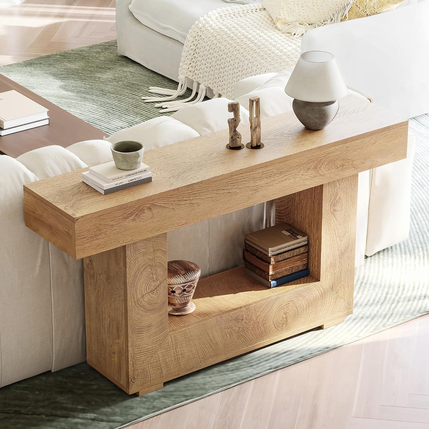 LIKEMET 55" Wooden Rustic Entryway Table