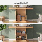 LIKEMET 55" Tree Trunk Type Console Table