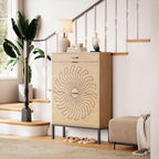 LIKEMET Carved Sunflower Shoe Rack