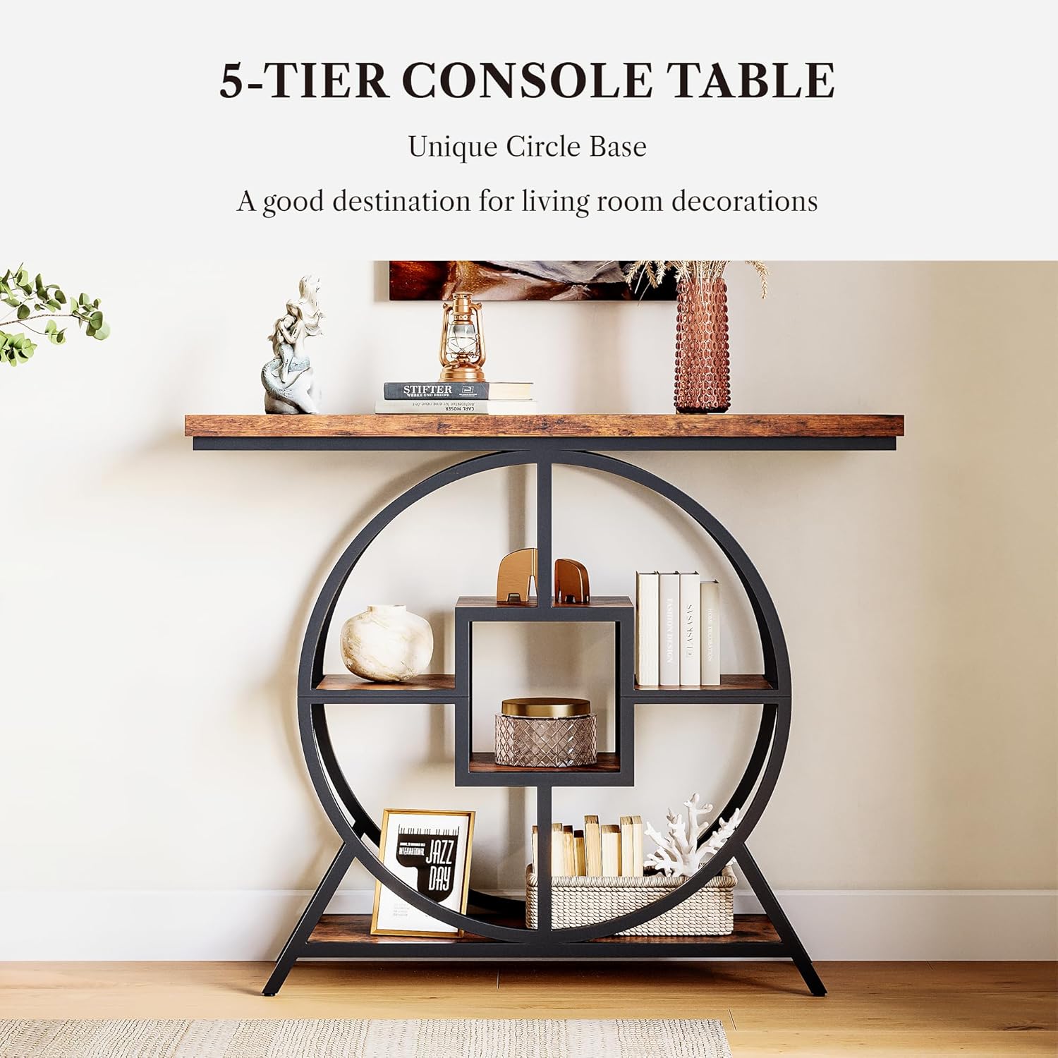 LIKEMET 41.3" Round Base Console Table