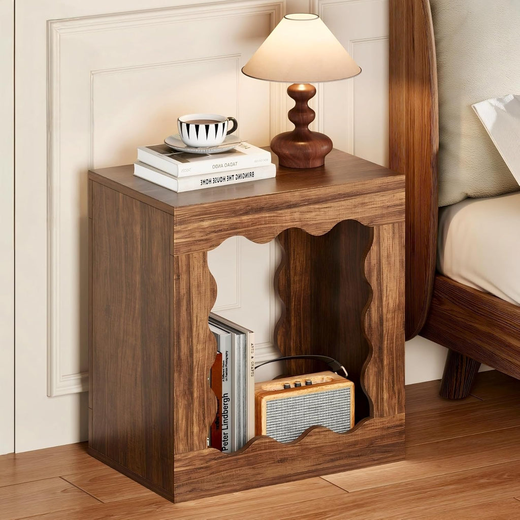 LIKEMET Wavy Farmhouse End Table（24”）