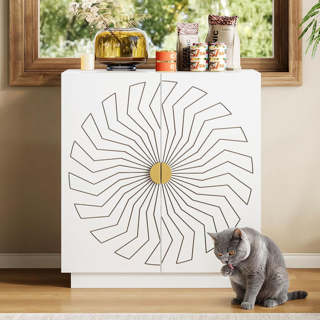 LIKEMET Sunflower Storage Hidden Cat Litter Box