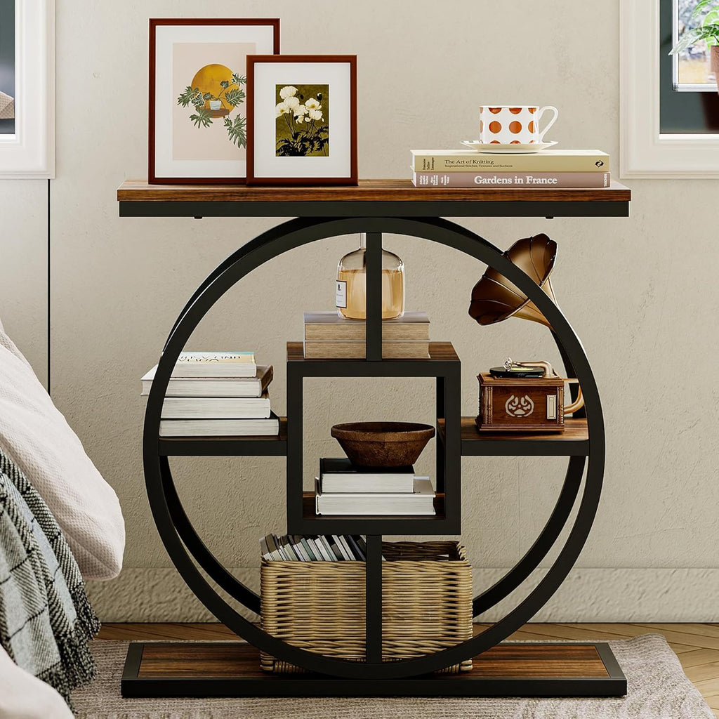 LIKEMET Geometric Frame Narrow End Table