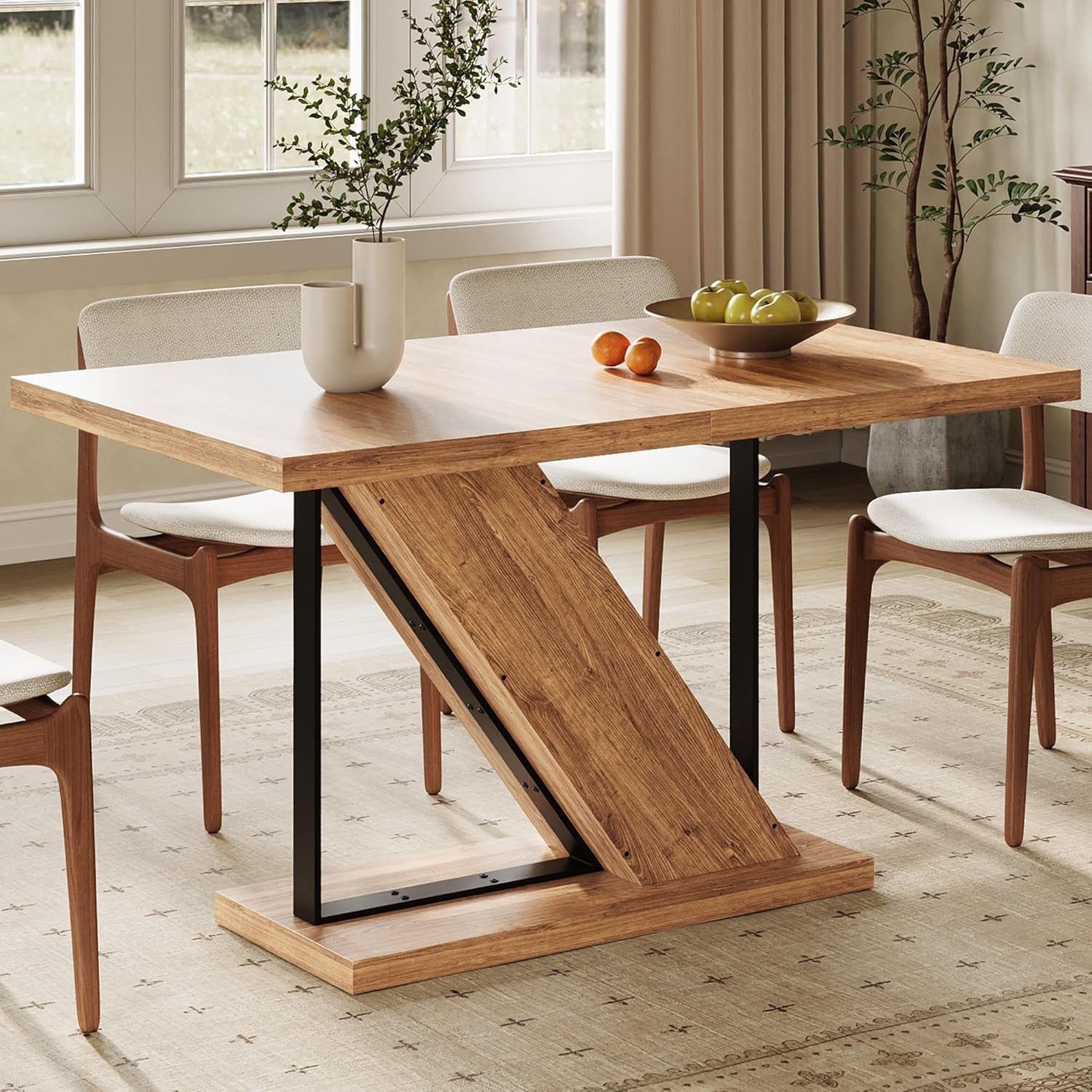LIKEMET 47" Modern Wooden Small Rectangle Dining Table