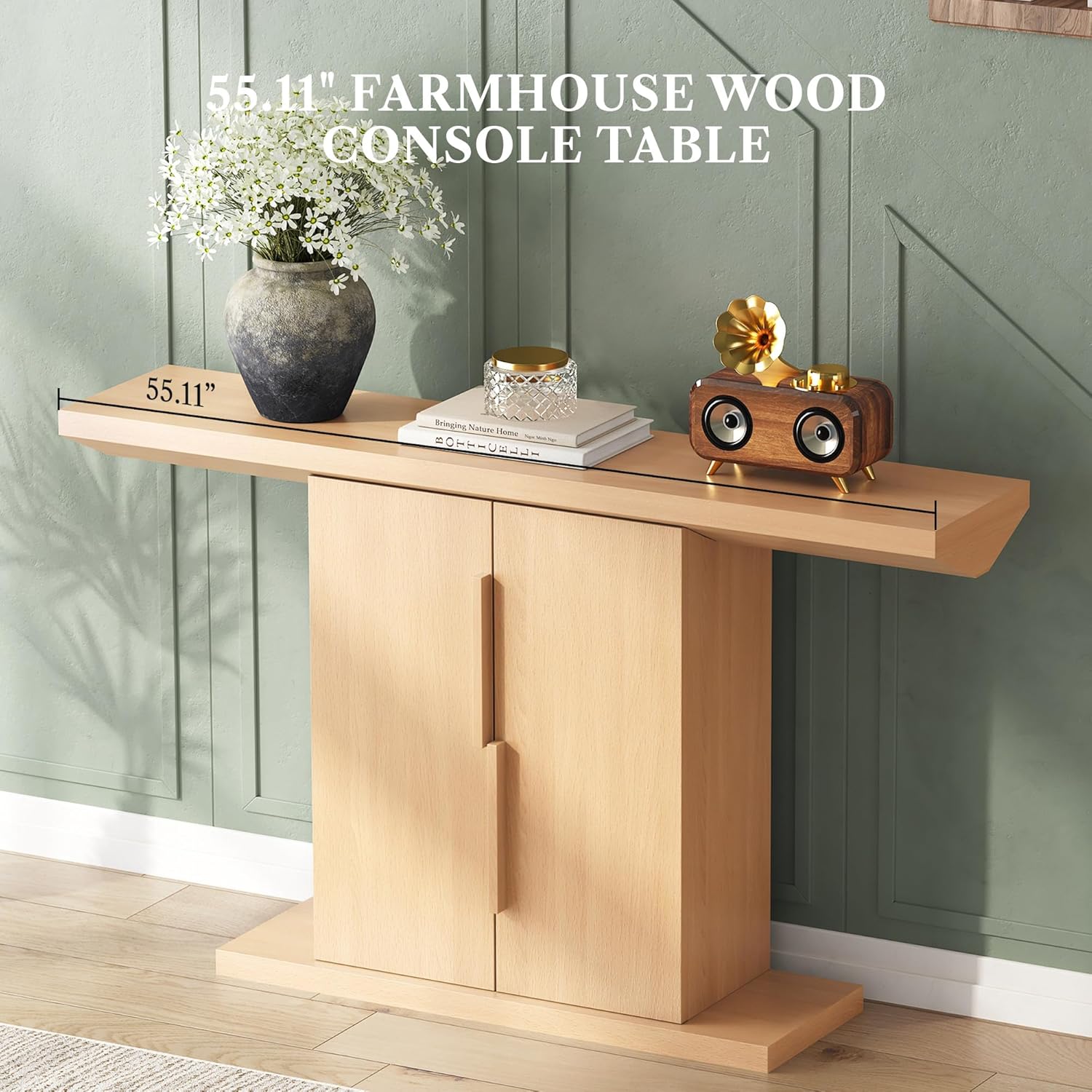 LIKEMET 55" Tree Trunk Type Console Table