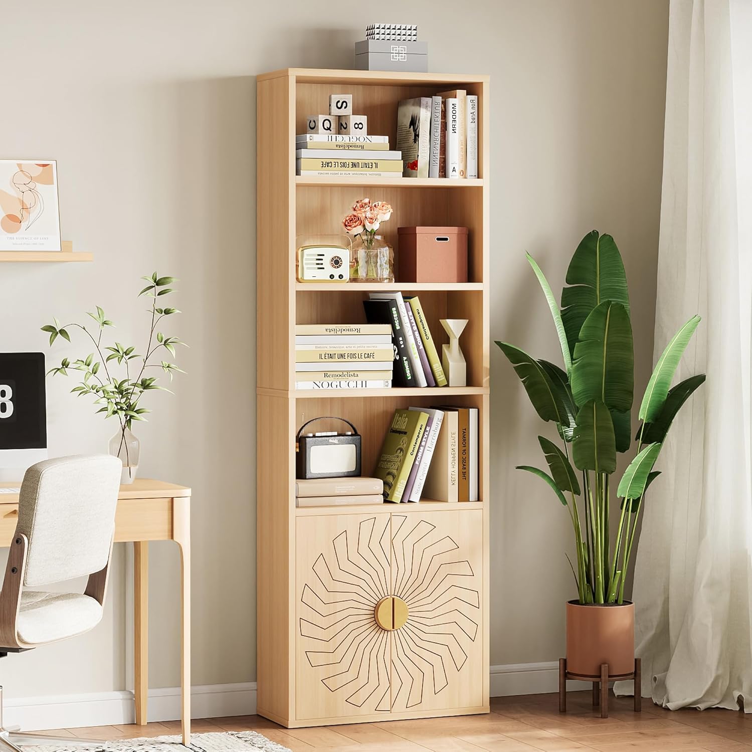 LIKEMET 70.8" Tall Modern Home Bookcase