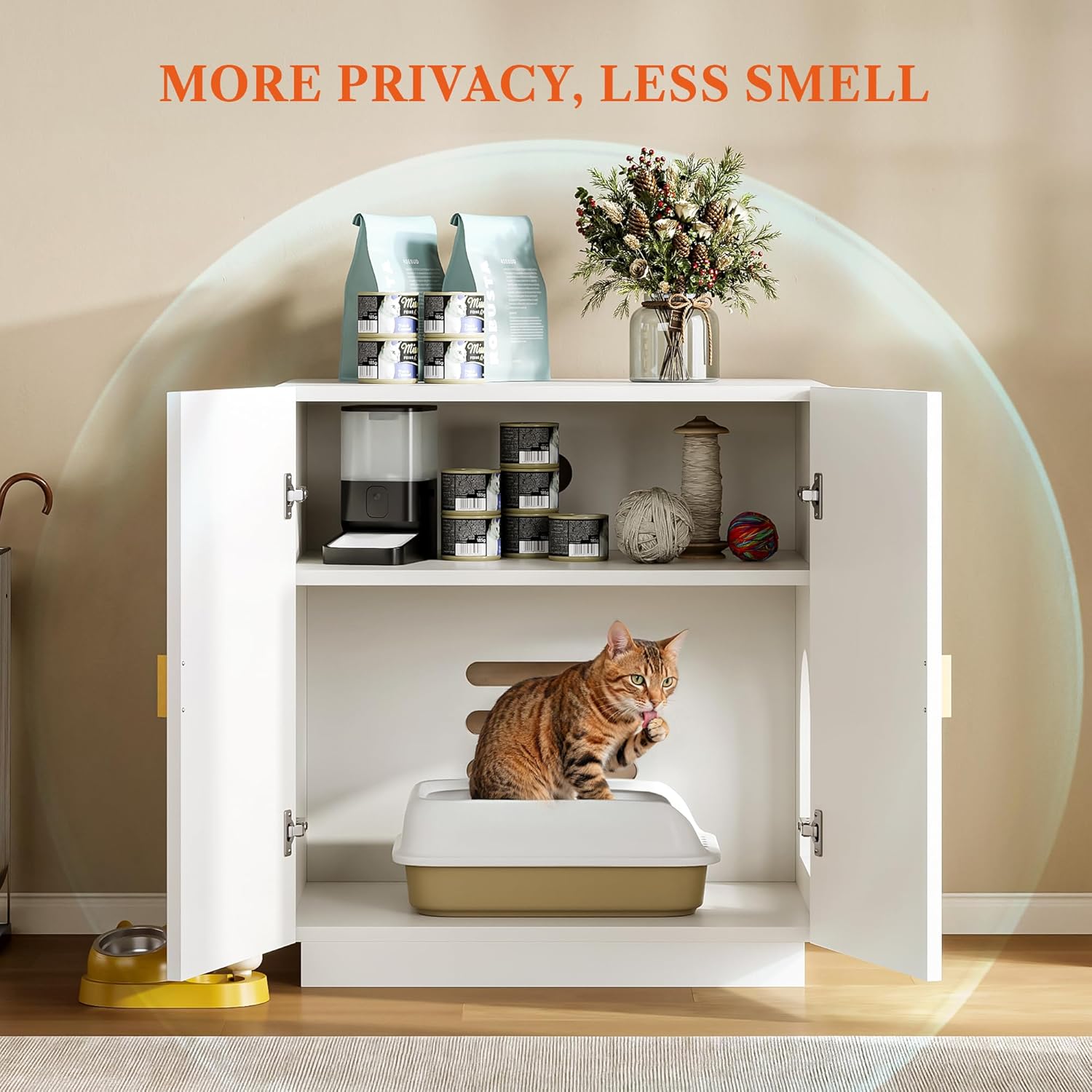 LIKEMET Sunflower Storage Hidden Cat Litter Box