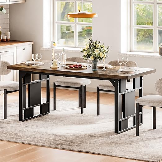 LIKEMET 71" Retro Simple Square Dining Table