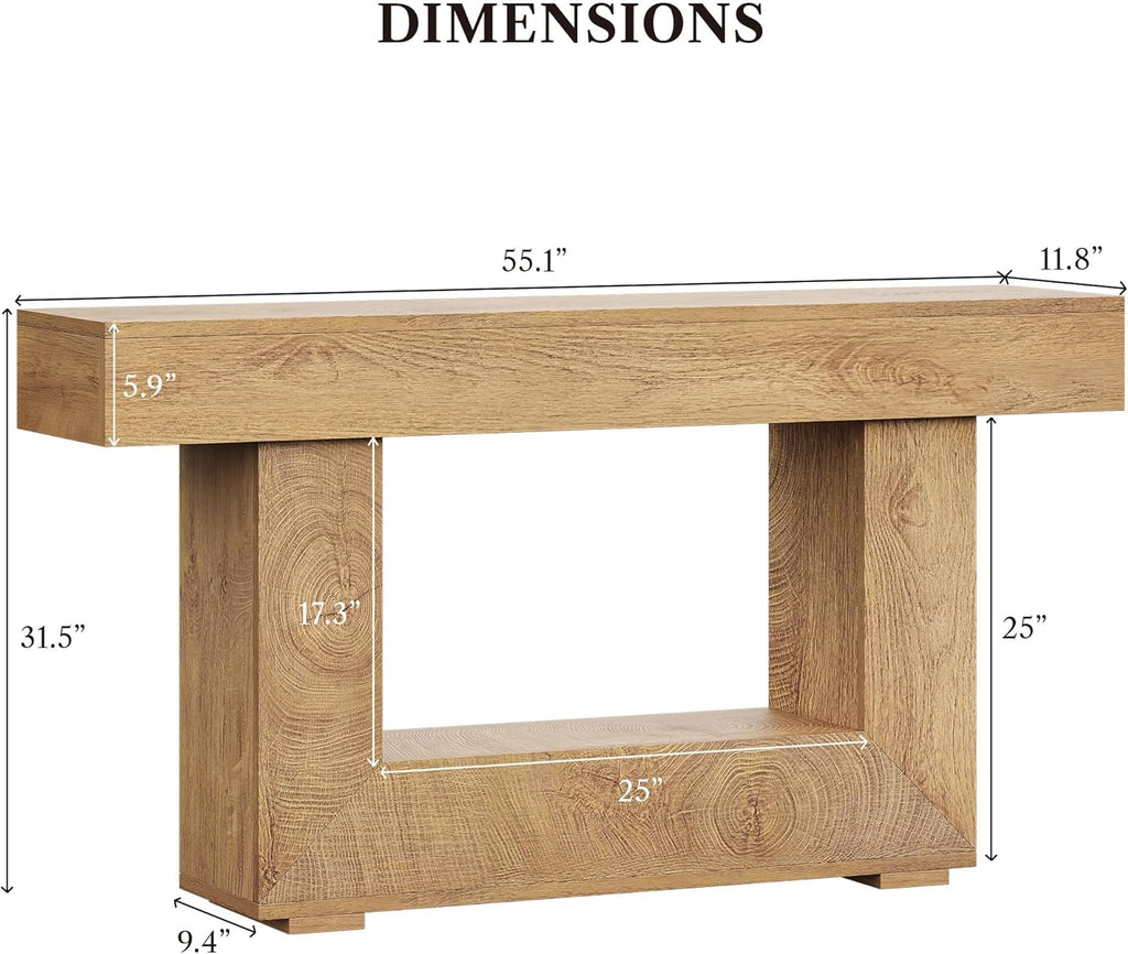 LIKEMET 55" Wooden Rustic Entryway Table