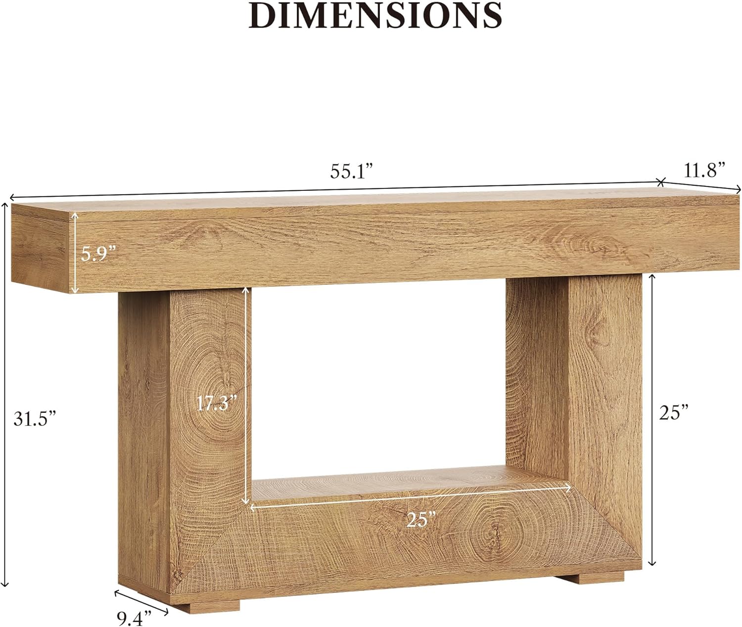 LIKEMET 55" Wooden Rustic Entryway Table