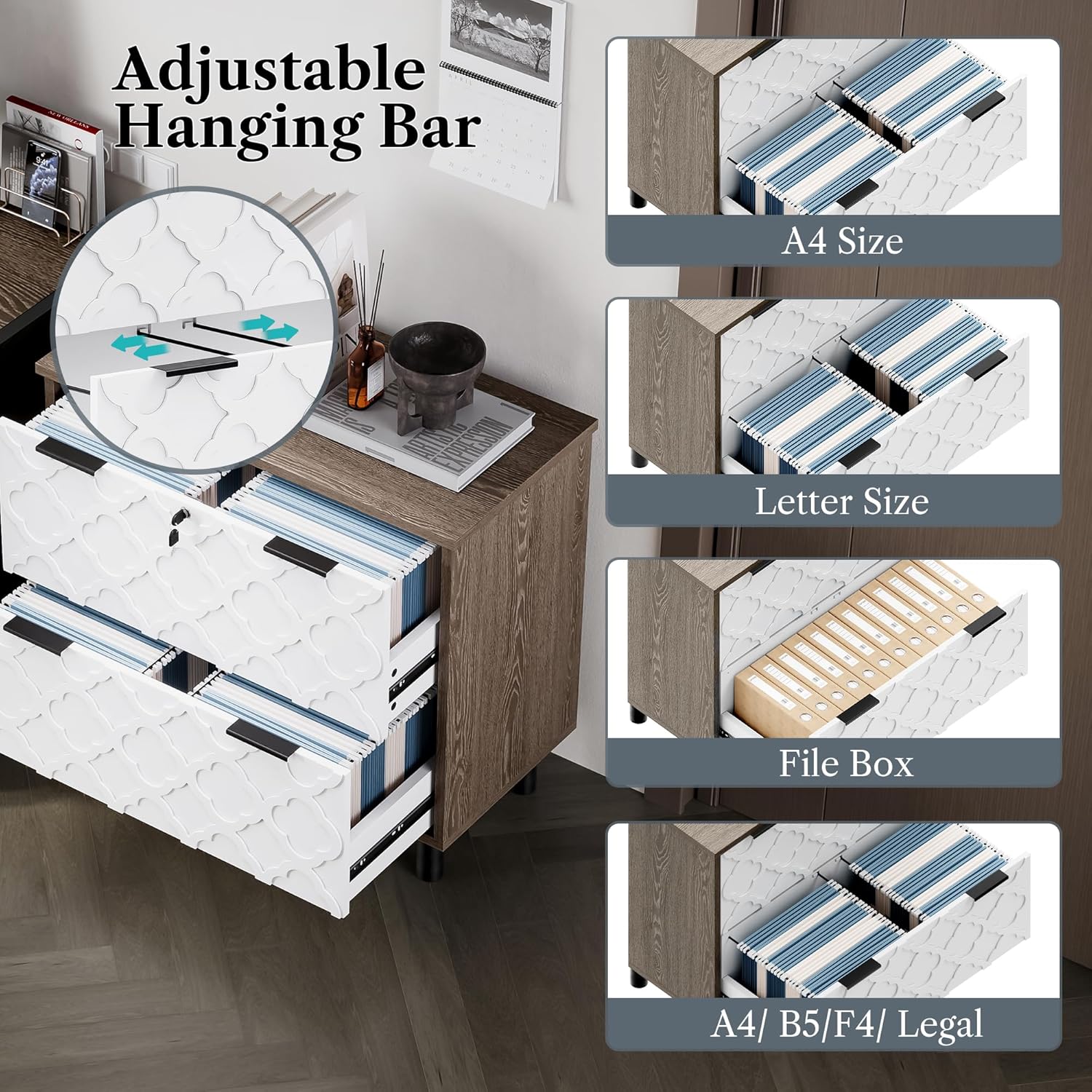 LIKEMET 2 Drawer File Cabinet with Lock
