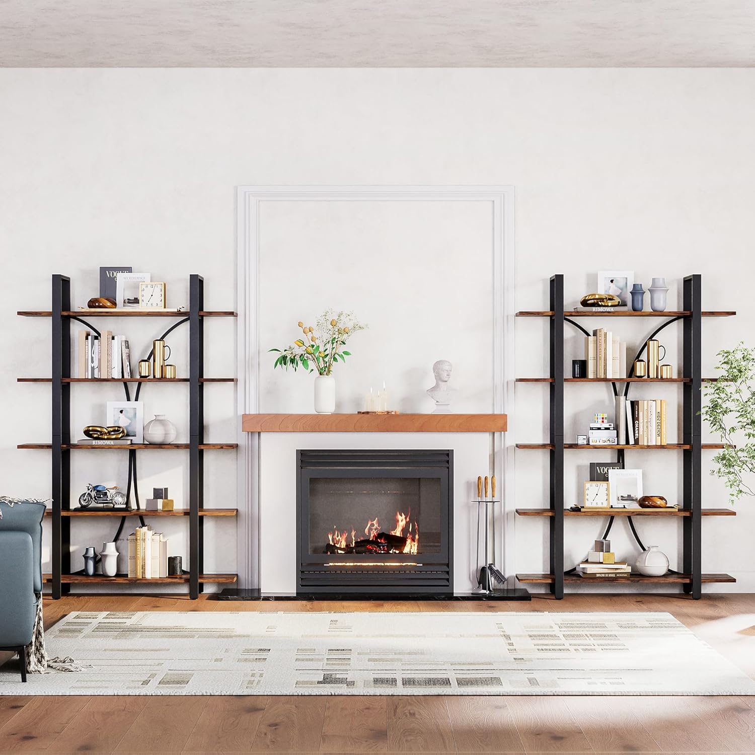 LIKEMET 70“ Open Bookshelf with Half Back