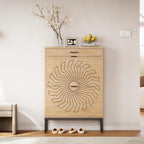 LIKEMET Carved Sunflower Shoe Rack
