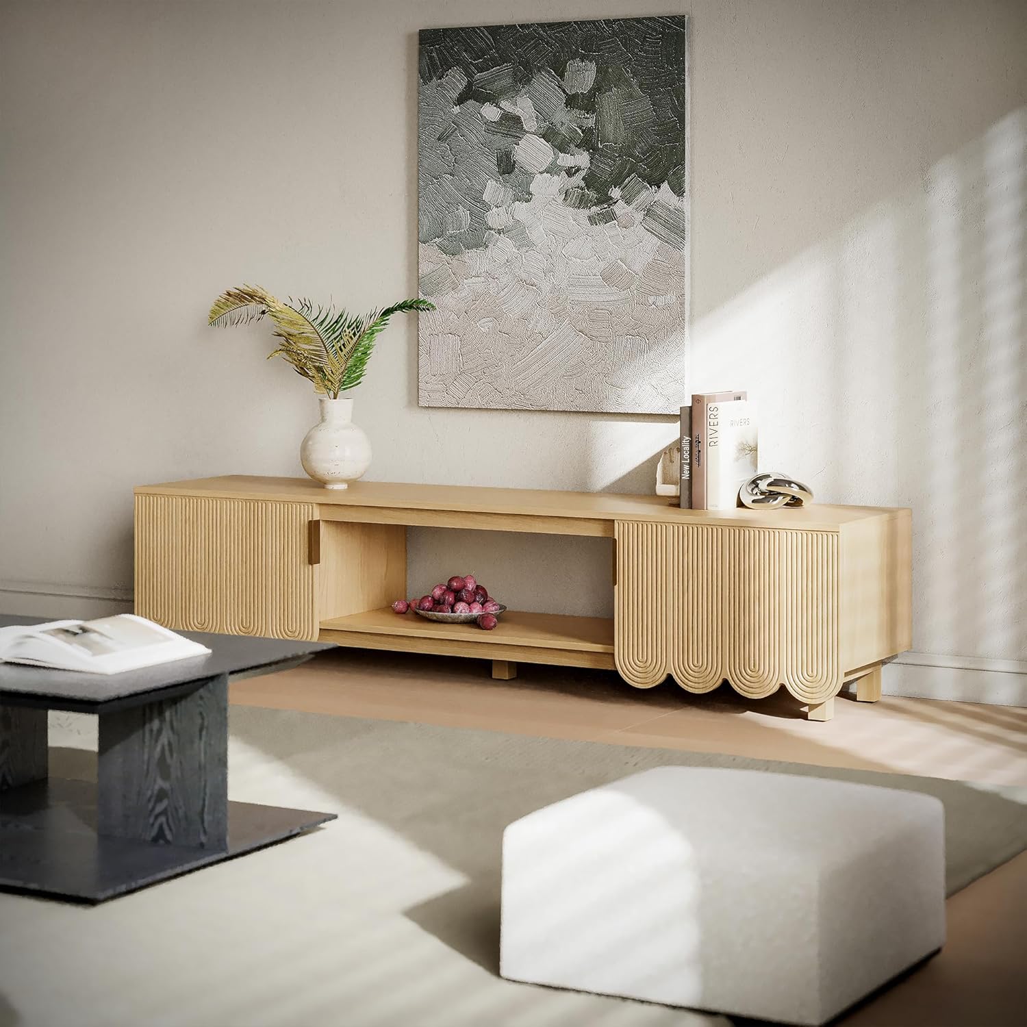 LIKEMET 70.8" Wave TV Stand
