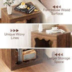 LIKEMET Wavy Farmhouse End Table（24”）