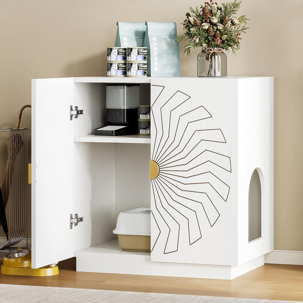 LIKEMET Sunflower Storage Hidden Cat Litter Box