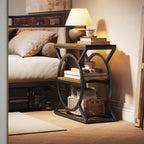 LIKEMET 3-Tier Metal Geometric End Table
