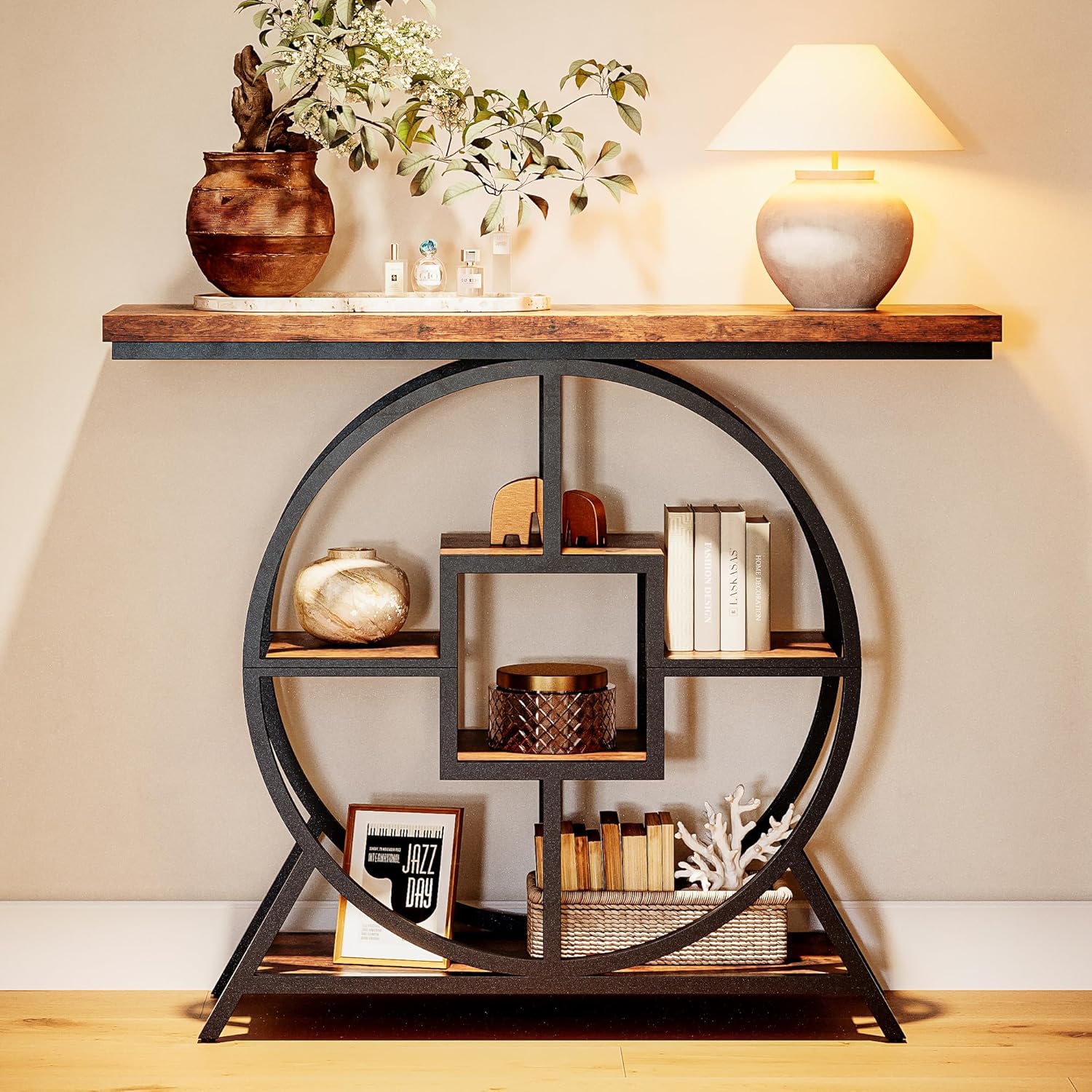LIKEMET 41.3" Round Base Console Table