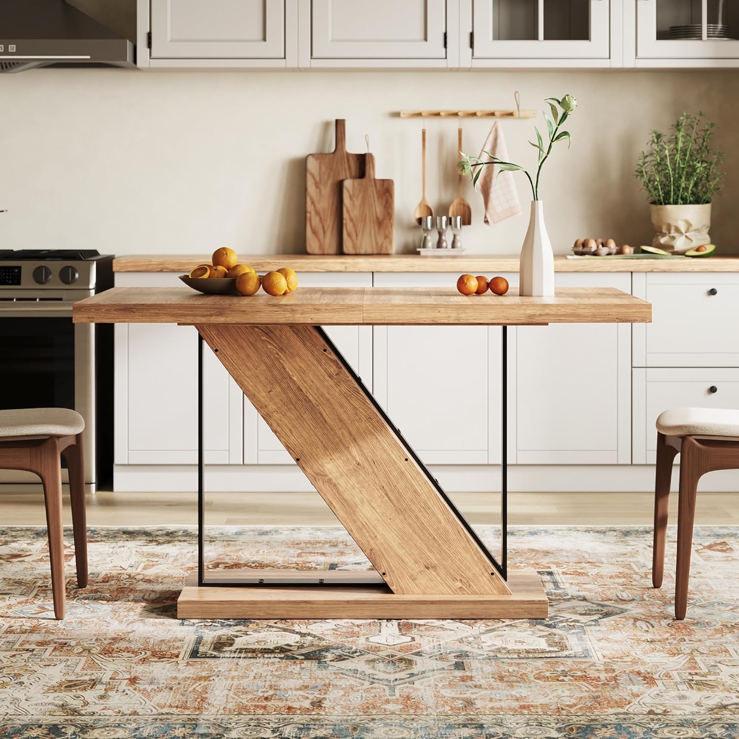 LIKEMET 47" Modern Wooden Small Rectangle Dining Table