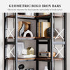 79" Corner Bookshelf, 7-Tier Industrial Corner Bookcase, Tall Corner Shelf Storage Display Rack with Metal Frame, Freestanding Display Shelf for Living Room Home Office