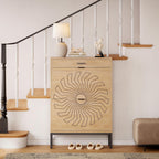 LIKEMET Carved Sunflower Shoe Rack
