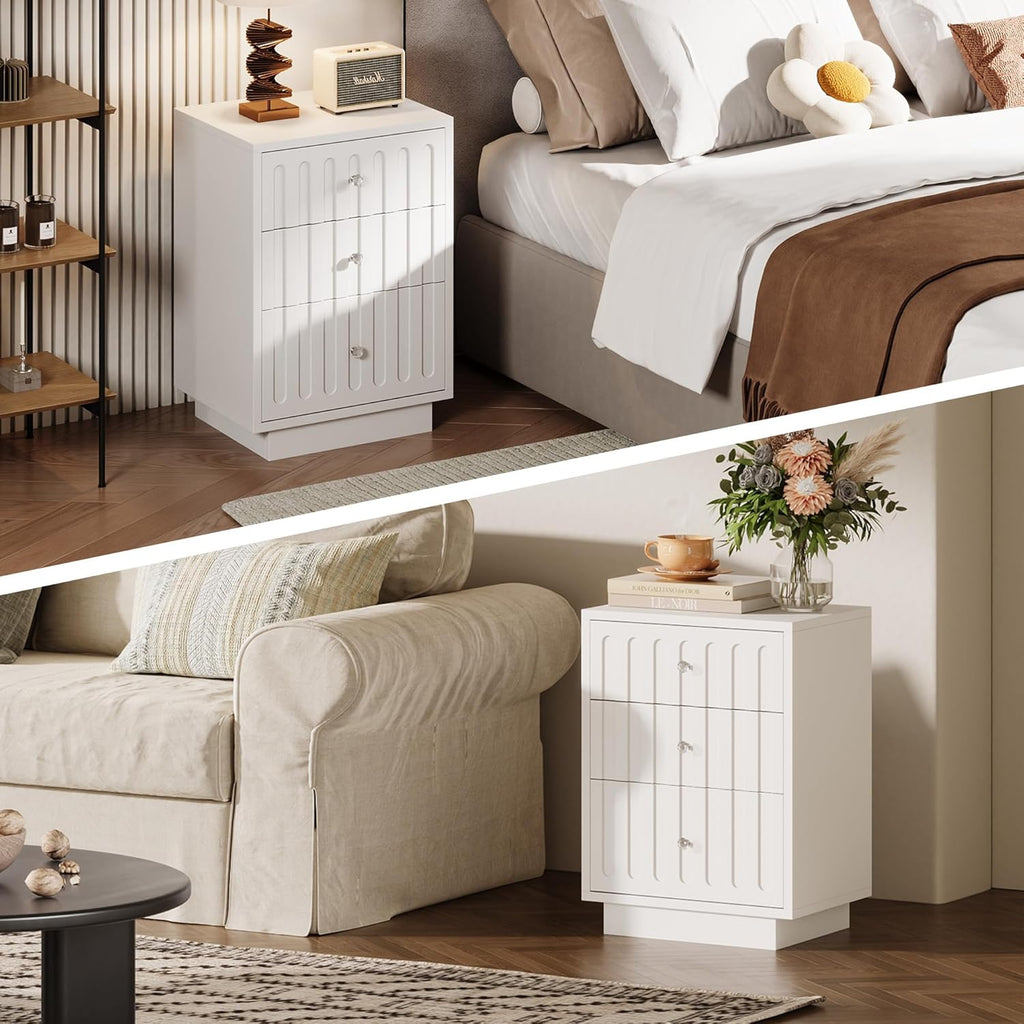 LIKEMET 26.3" 3 Drawers Nightstand