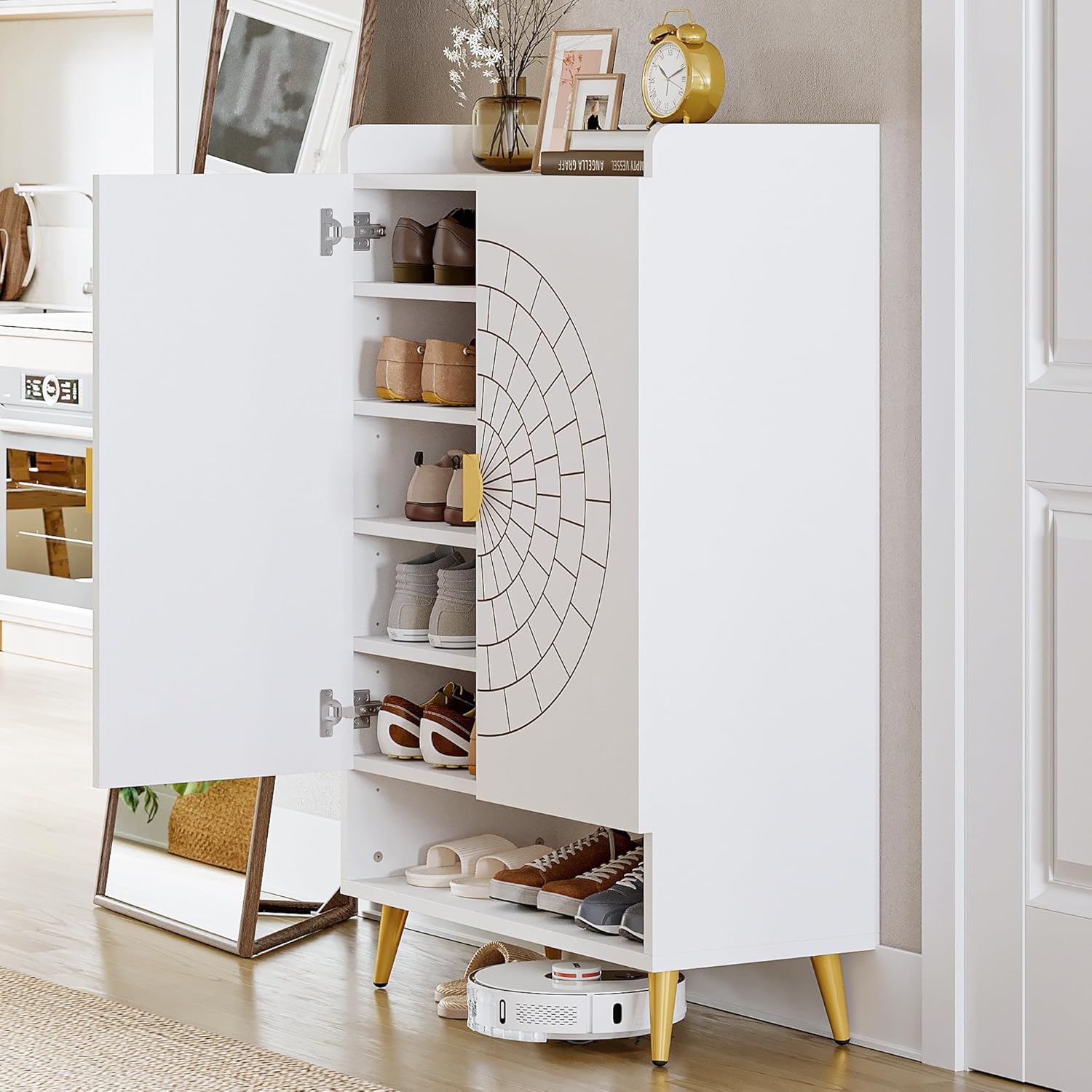 LIKEMET 6-Tier Shoe Cabinet with Doors