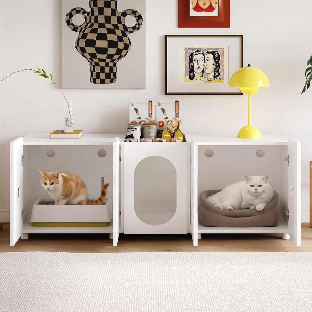LIKEMET Hidden Double Cat Litter Box