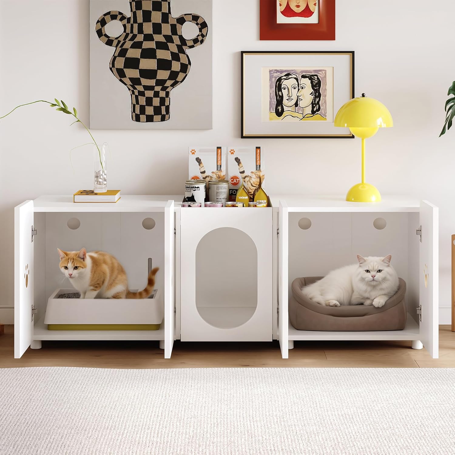 LIKEMET Hidden Double Cat Litter Box