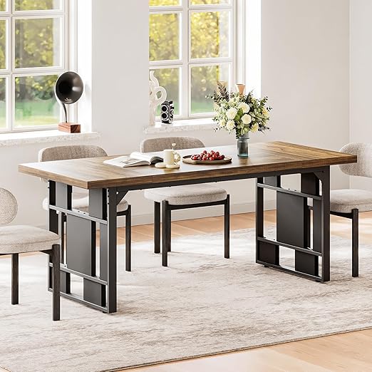 LIKEMET 71" Retro Simple Square Dining Table