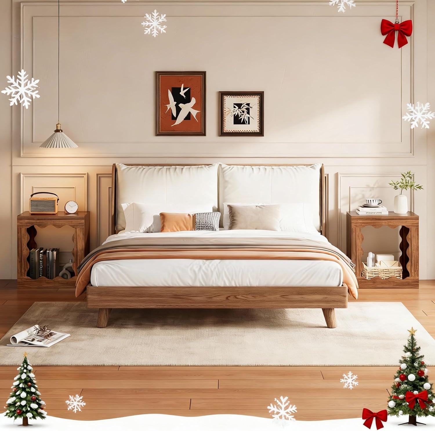 LIKEMET Wavy Farmhouse End Table（24”）