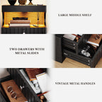 LIKEMET 21" French Nightstand ( LED & Charging Station )